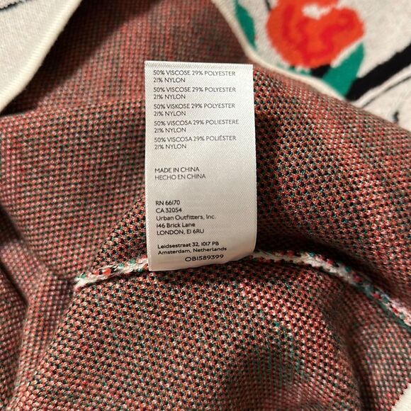 Anthropologie L Maeve Oversized Crop Crewneck Trellis Floral Pullover Sweater - Picture 15 of 16